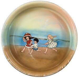 Royal Bayreuth  | Children Playing on the Beach Bowl/Plate | Size 7.5 in